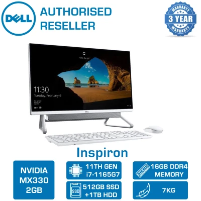 DELL Inspiron AiO 7700 27" Touch NEW 11TH GEN (i7-1165G7 UPTO 4.7ghz/16GB/512GB+1TB HDD/NVIDIA MX330-2GB/27" FHD TOUCH DISPLAY / DELL WIRELESS KEYBOARD AND MOUSE/ DELL EXTERNAL DVD-WRITER ) 3YEARS ONSITE WARRANTY BY DELL