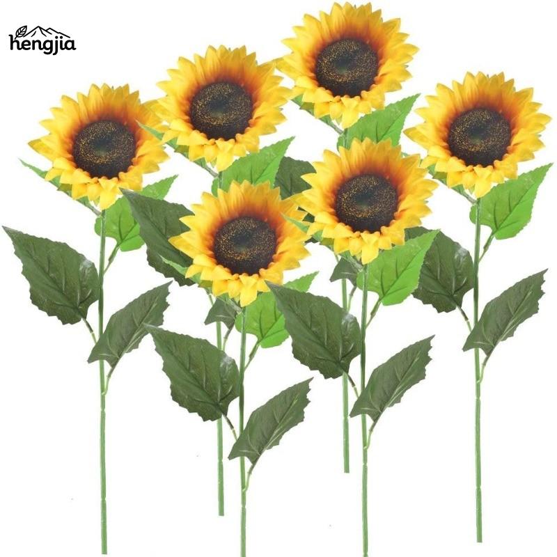5PCS Long Stem Silk Sunflower - ดอกไม้ประดิษฐ์สำหรับงานแต่งงานวันเกิด Party Decor ราคา 501 บาท*ส่งฟรี