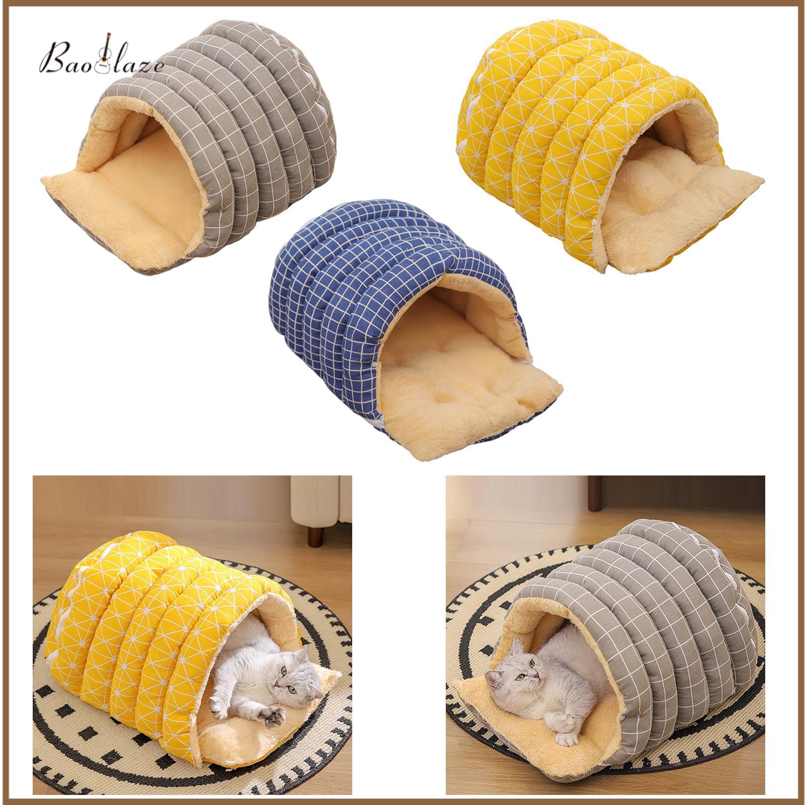 Semi Enclosed Winter Plush Cat Cave Bed for Cold Weather Multipurpose with PP Cotton Filling Accessory Warm Puppy Bed 55×40×30cm ราคา 1,248 บาท*ส่งฟรี