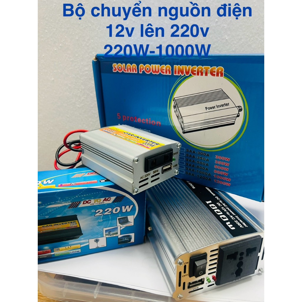 Bộ kích chuyển đổi nguồn điện từ 12V lên 220V 220W và 1000W