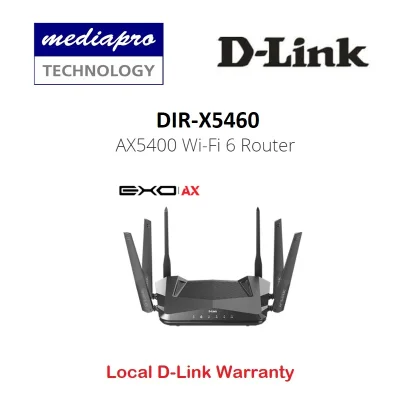 D-LINK DIR-X5460 EXO AX X5460 Next Generation AX5400 Mesh Wi-Fi 6 AX X5460 Router - Warranty By D-Link Singapore