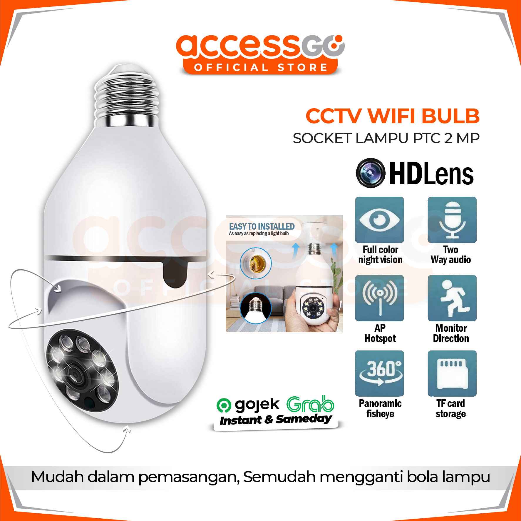 IP CAMERA Dome Model Lampu CCTV - Dengan LED Harga 69,000 rupiah*Gratis Ongkir