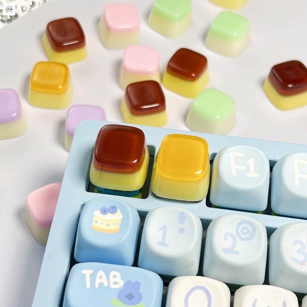 LITUILI Rò rỉ gốc Nắp phím pudding thạch Cá nhân hóa Trục chéo Nắp phím bàn phím cơ Cá nhân hóa Thiết kế trong suốt Nắp phím DIY Bàn phím cơ