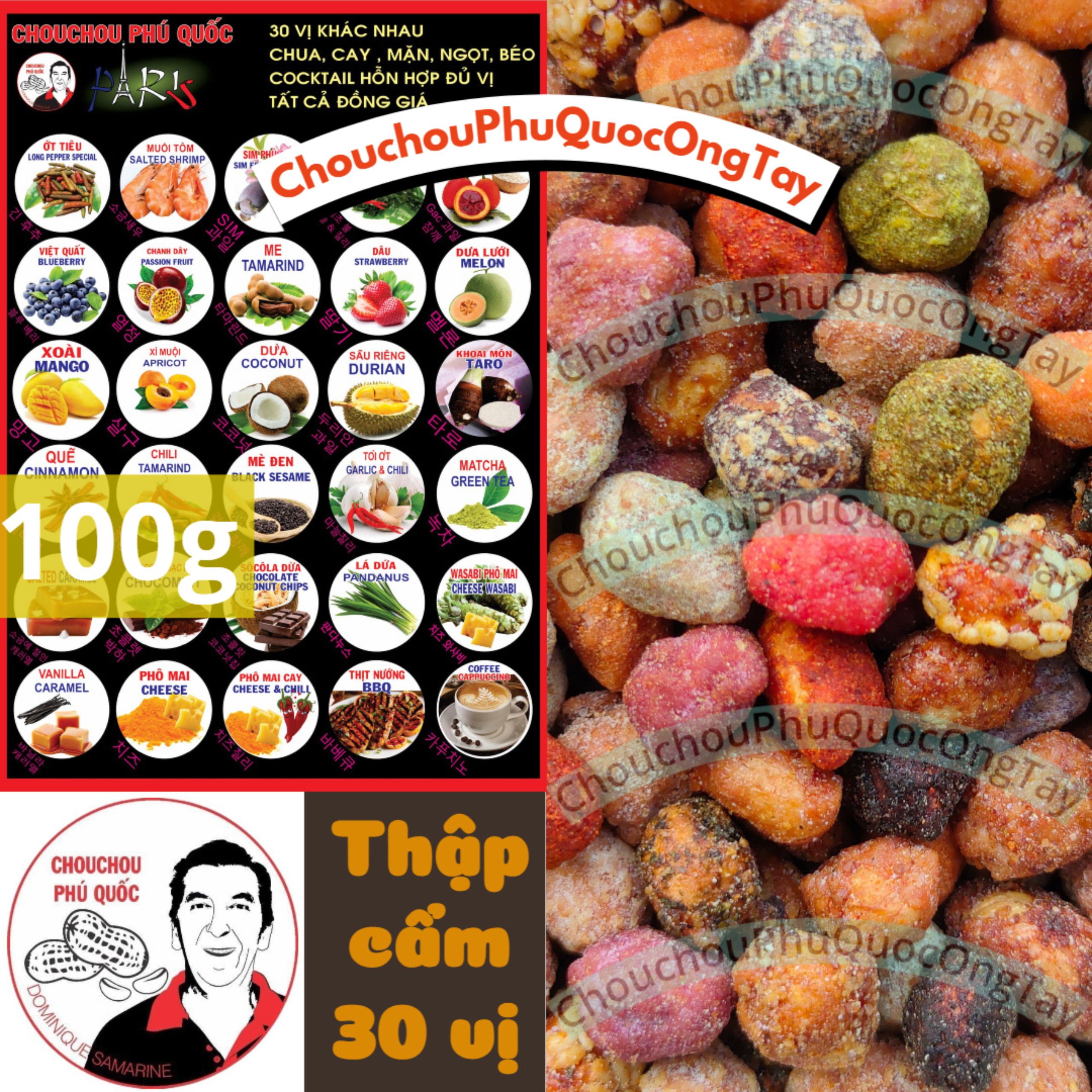 (Hũ 100g) Đậu phộng thập cẩm 30 vị CHOUCHOU PHÚ QUỐC ÔNG TÂY