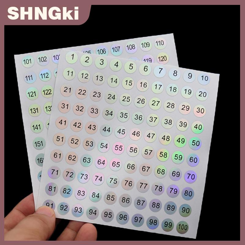 SHNGki 1 tấm không thấm nước 1-1000 Laser số nhãn dán cho Diy Craft tự dính sơn móng tay Son môi màu số thẻ Sticker