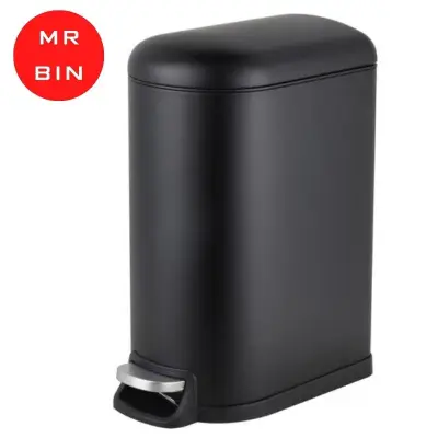 Mr Bin Elegant 10L Stainless Steel Pedal Step Dustbin/Rubbish Bin with Soft Close