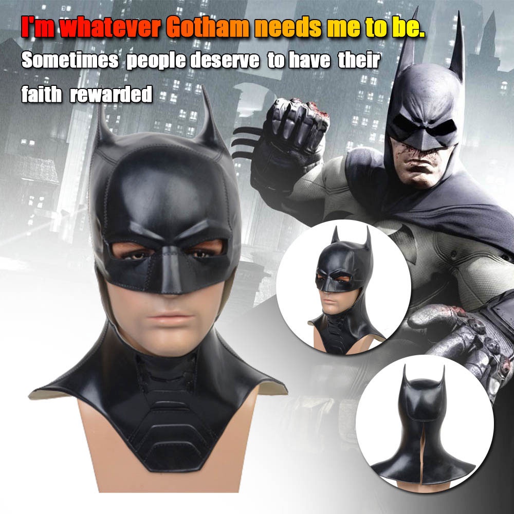 2023 The Dark Knight Batman Latex Masks Cowl Cosplay Party Superhero Props