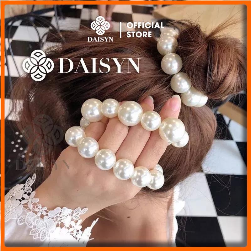 [NgocDaisy] N380 vòng tay , dây cột tóc hạt Ngọc vòng tay hạt bẹt lớn kiểu dáng xinh xắn cho nữ