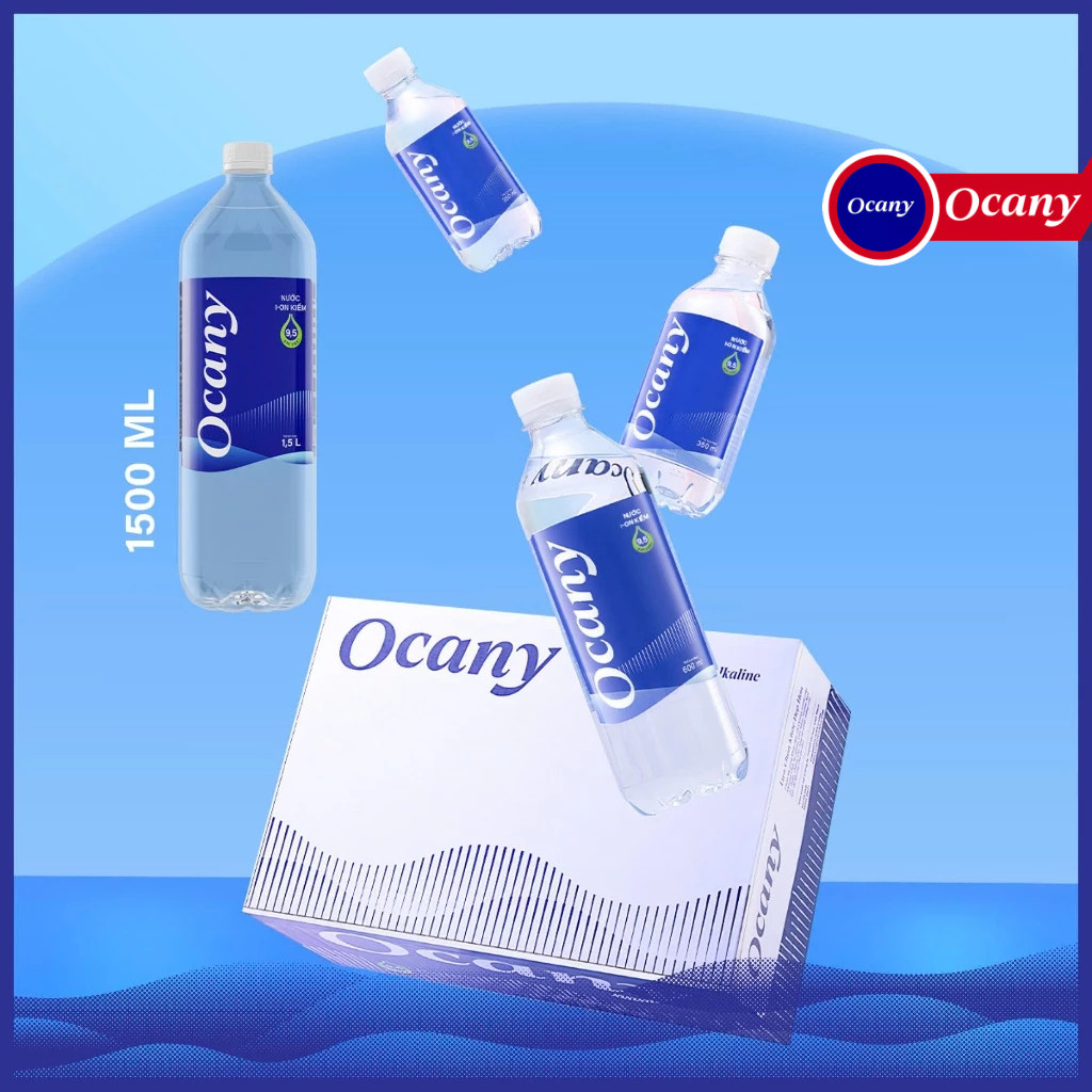 Thùng 24 Chai Nước Uống ION Kiềm Đóng Chai Ocany 600ml - Hỗ trợ tiêu hoá detox nhanh