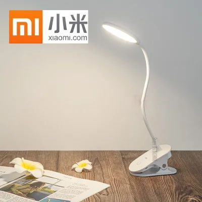 New XIAOMI MIJIA Clip on Table Lamp LED Read Desk Lamp Study Table Light Portable 360 ° Bending Bedside Night Light USB Charging