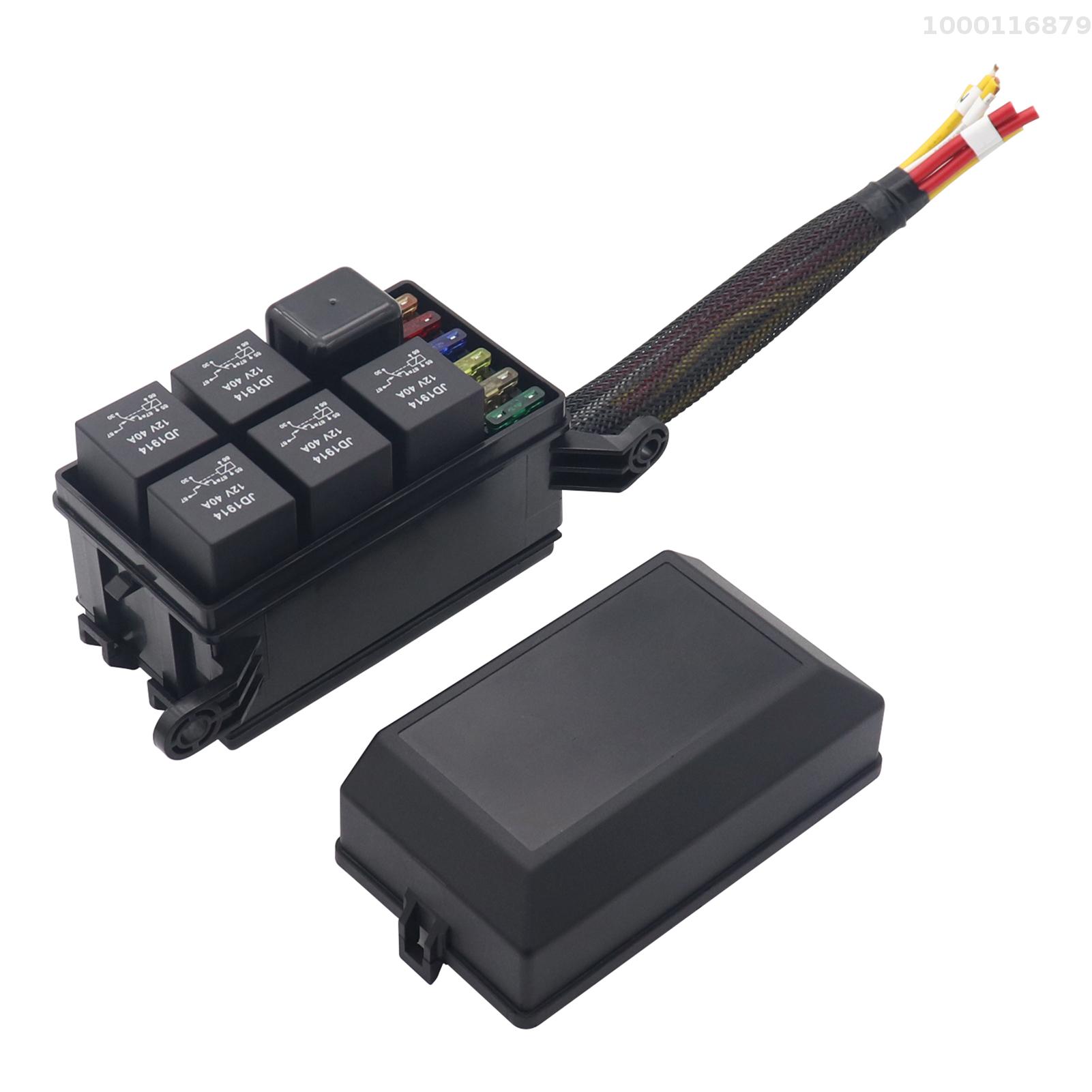 12 Volt Fuse Relay Block with 40A JD1914 Relays 4 Pin RTT7121 Relay Slots
