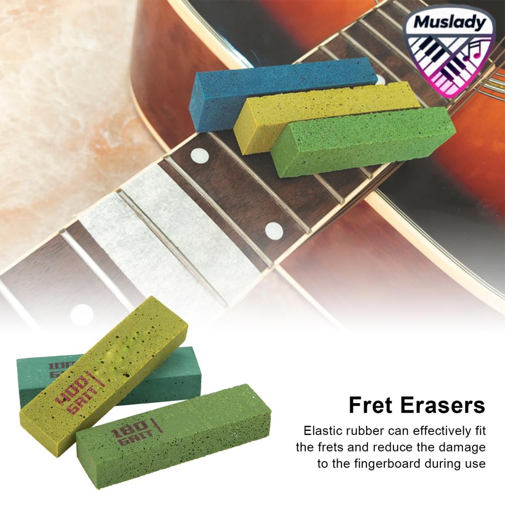 MUSLADY Fret Erasers ความยืดหยุ่นอุปกรณ์เครื่องมือกีตาร์ขัดบล็อก Bright สำหรับบ้านสำหรับห้องเรียนดนตรี ราคา 576 บาท*ส่งฟรี