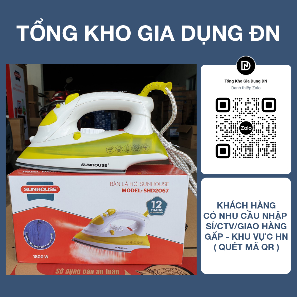Bàn là hơi nước SUNHOUSE SHD2067 - Bảo hành 12 tháng