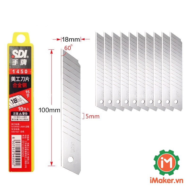 Hộp lưỡi dao rọc giấy - bộ 10 dao