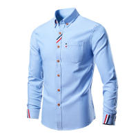 เสื้อเชิ๊ตแขนยาวผู้ชายเสื้อเชิ๊ตเสื้อเชิ้ตรัดรูปสีทึบเรียบง่ายเสื้อเชิ๊ตแขนยาวธุรกิจลำลองเสื้อแฟชั่นสำหรับคุณภาพสูง