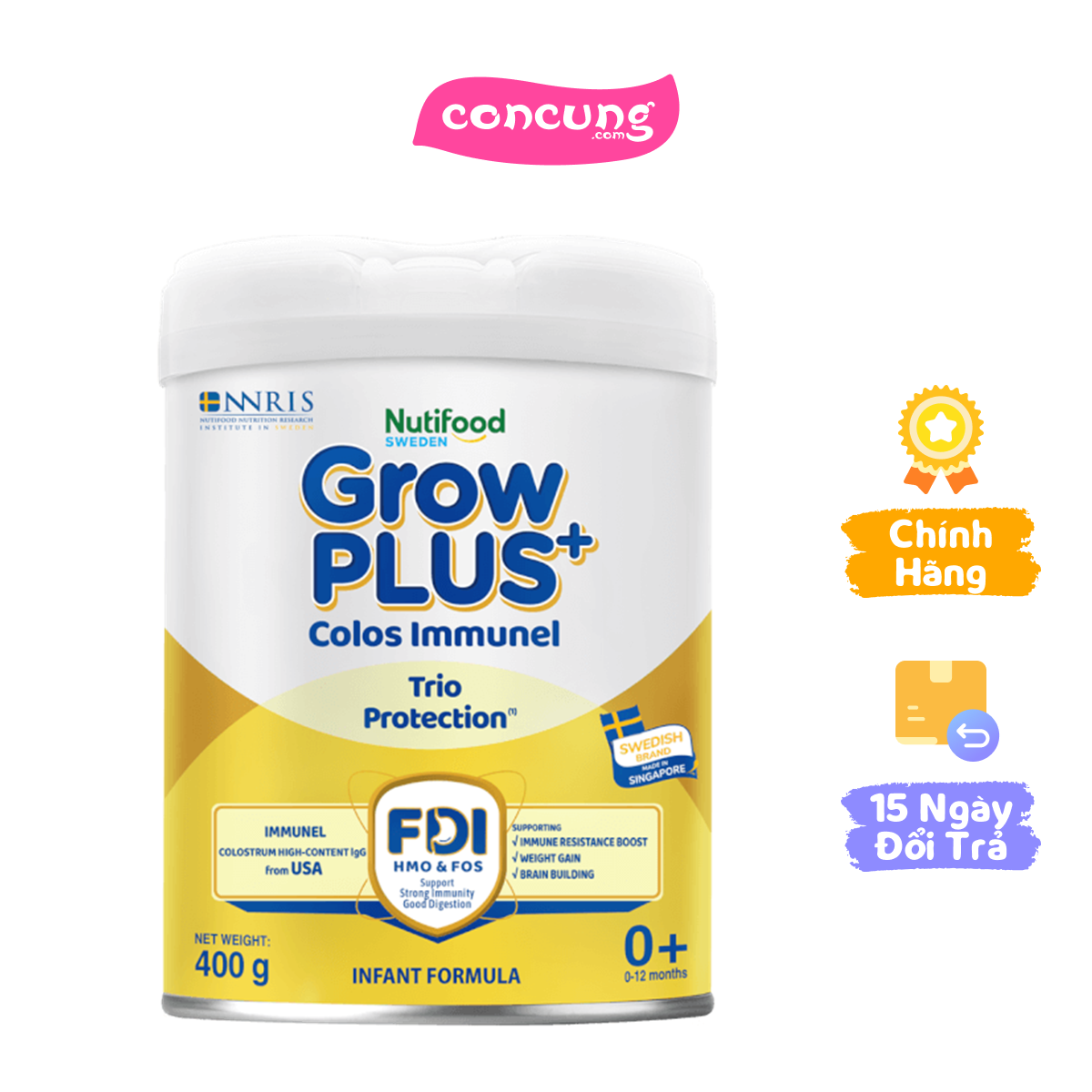 Sản phẩm dinh dưỡng công thức GrowPLUS+ Colos Immunel 0+, 400g (dưới 1 tuổi)