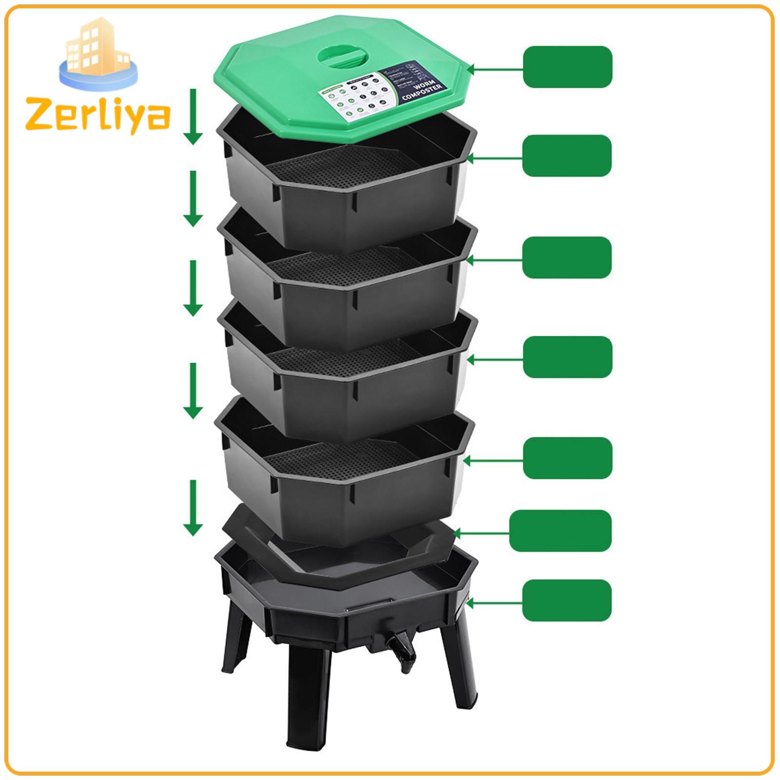 petsola Worm Compost Bin 4 Tray Large Capacity Worm Composter for Orchard Farm ราคา 2,815 บาท*ส่งฟรี
