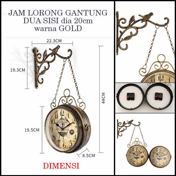 PROMO TERBATAS JAM ANTIK DINDING STASIUN CAFE LORONG JALAN VINTAGE MODEL 2 SISI | COD