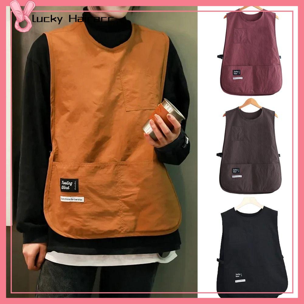 LUCKY HAIRACC Không thấm nước Tạp Dề Chống vết bẩn Kiểu áo vest ni lông Thoáng khí Đồng phục quán cà phê Phụ kiện vệ sinh Chống bẩn Tạp dề có tay Bởi cooks Chef và servers