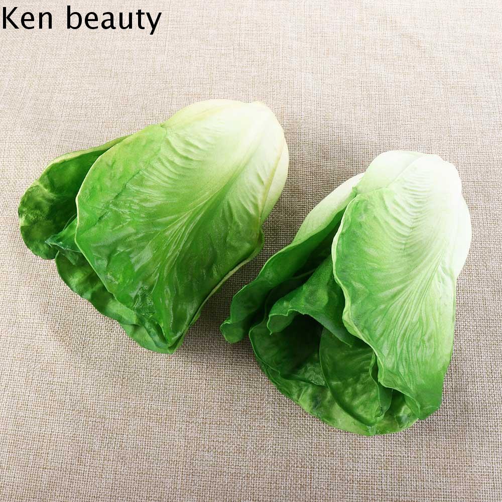 KEN BEAUTY 1 cái Màu xanh lá cây Giống như thật Lớn Thực tế Trang trí nhà cửa Mô hình Rau diếp Mô hình rau Bảng trưng bày Đạo cụ chụp ảnh