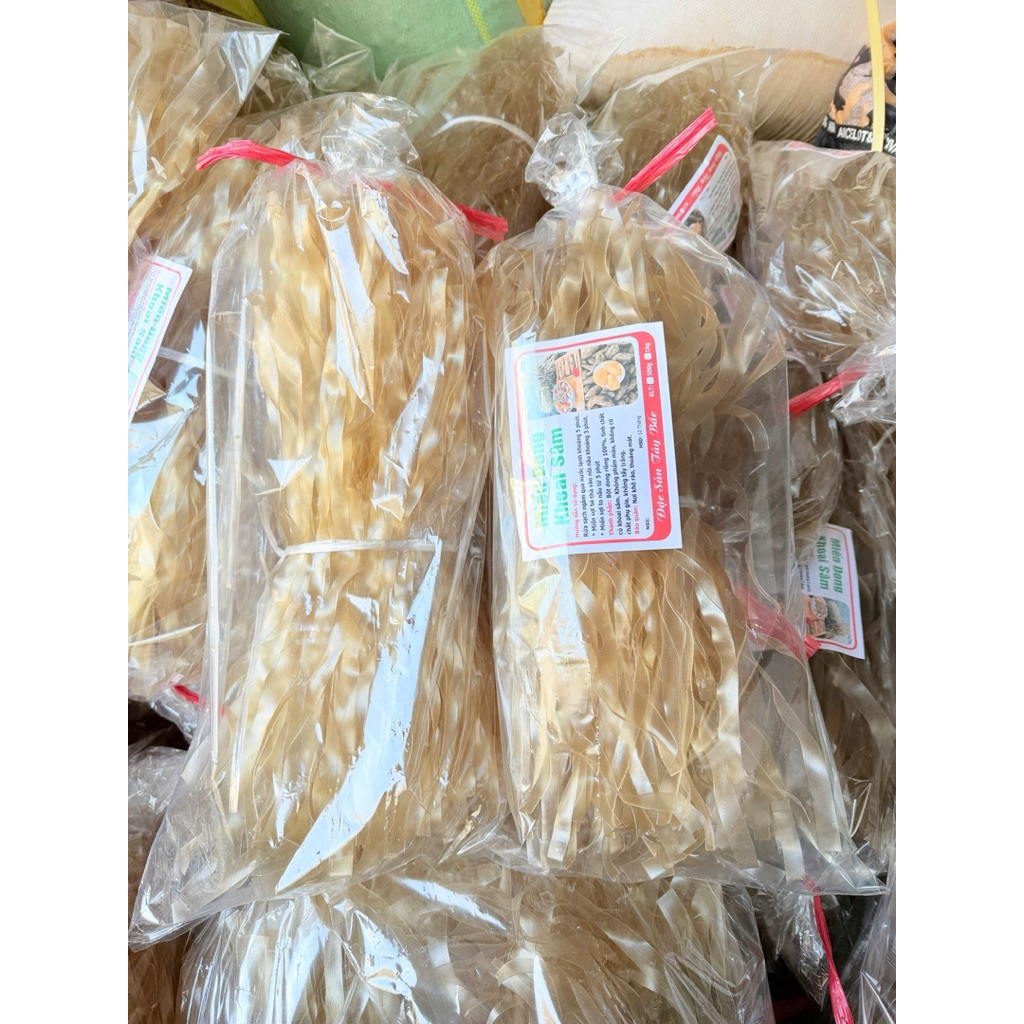 Miến dong khoai sâm đất thái tay sợi to, sợi nhỏ (1kg) nguyên chất từ tinh bột củ dong và nước khoai sâm đất