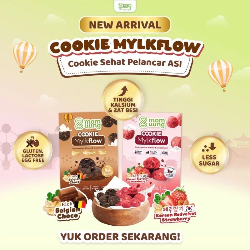 MOMUUNG COOKIE MYLKFLOW RED VELVET & COKELAT 150gr