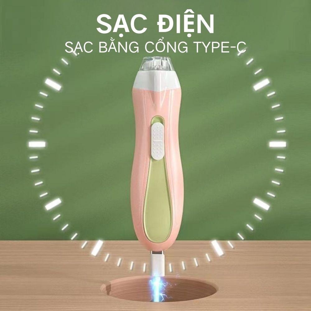 Đèn LED + 6 đầu dũa đa chức năng + dũa móng tự động – Món quà hoàn hảo cho bé từ 0-3 tuổi – ngăn ngừa trầy xước, không gây đau – máy dũa móng tay điện tử thông minh cho bé