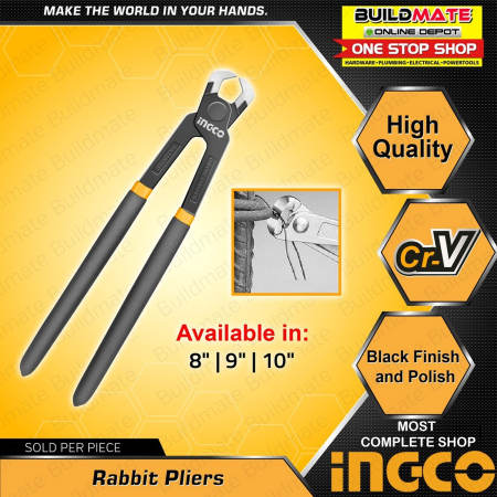 Ingco Rabbit Pliers 8" / 9" / 10" Inch Cr-V Steel Cutting Plier To Tie Wire and Cut Wire Hand Tool Buildmate - Iht