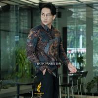 BATIK PRABUSENO BRAMANTYA kemeja pria slimfit lengan panjang atasan cowok dewasa keren elegan eksklusif seragam kerja kantor modern katun printing premium halus adem full furing Jogja Solo Jakarta COD etnik Indonesia Hem Jumbo Casual Formal couple trendy