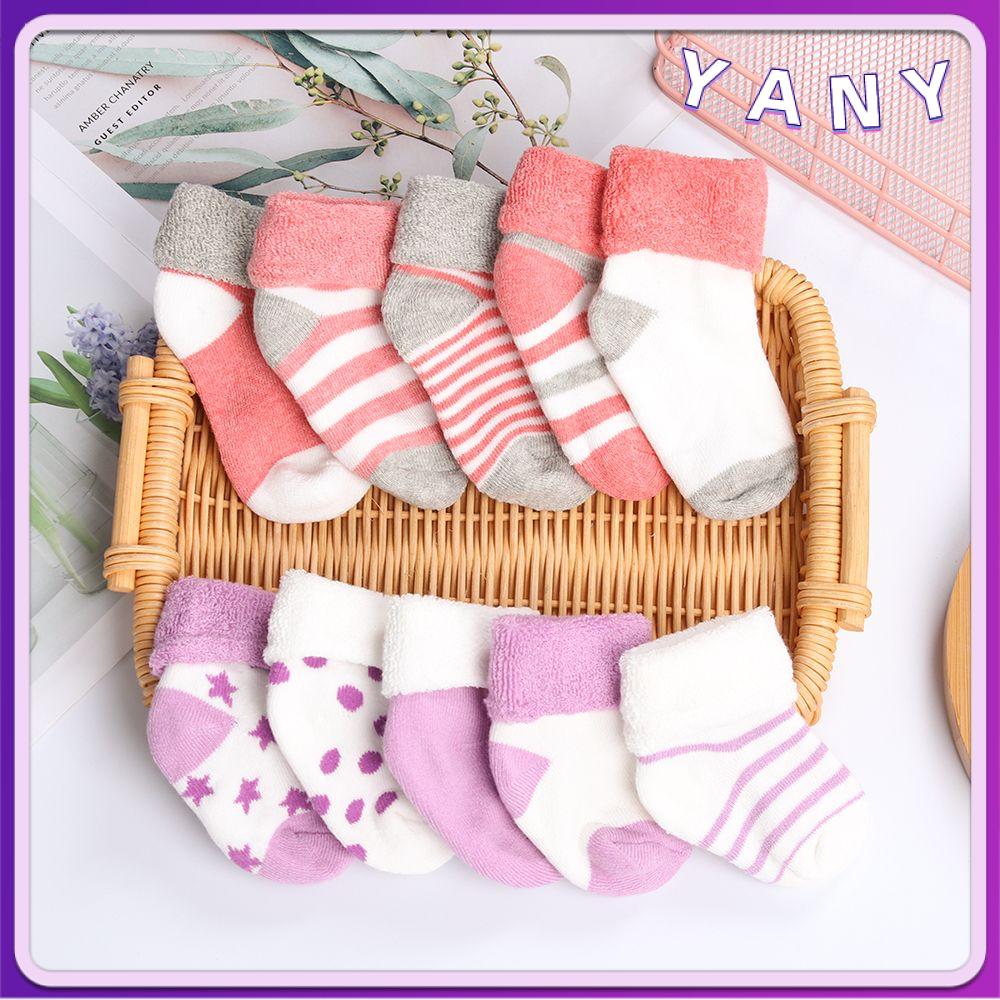 YANY 5Pairs lot Toddler Striped Dot Cotton Non
