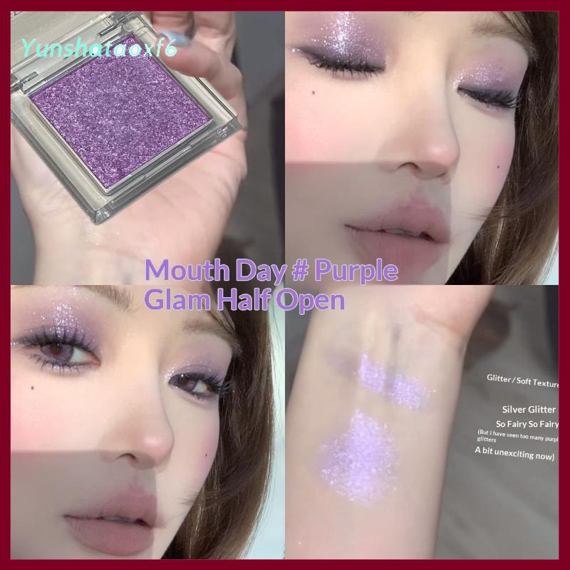 yunshataoxf Mini đơn sắc Eyeshadow Palette Matte Pearlescent không thấm nước bóng đường viền bột sắc tố mắt cơ sở vẻ đẹp lễ hội trang điểm - 7