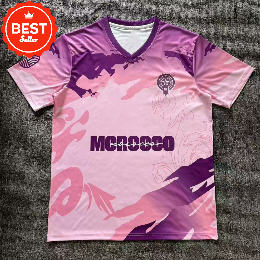 2526 Morocco Pre Match Training Jersey Short Sleeved Football Shirt Summer Sports T-shirt Mens Child