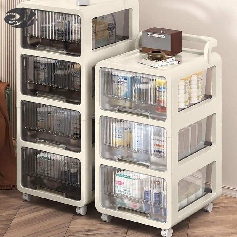 Mobile small cart storage rack, multi-layer toy snack book integrated cabinet, household baby product storage rack ราคา 1,351 บาท*ส่งฟรี