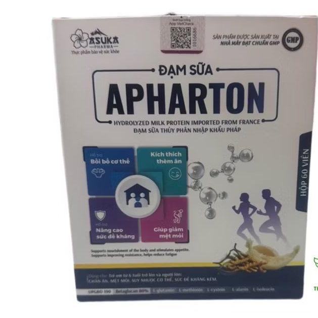 ĐẠM SỮA APHATON( hộp 60 viên) hỗ trợ tăng cường sức đề kháng,hệ miễn dịch cho người gầy yếu /