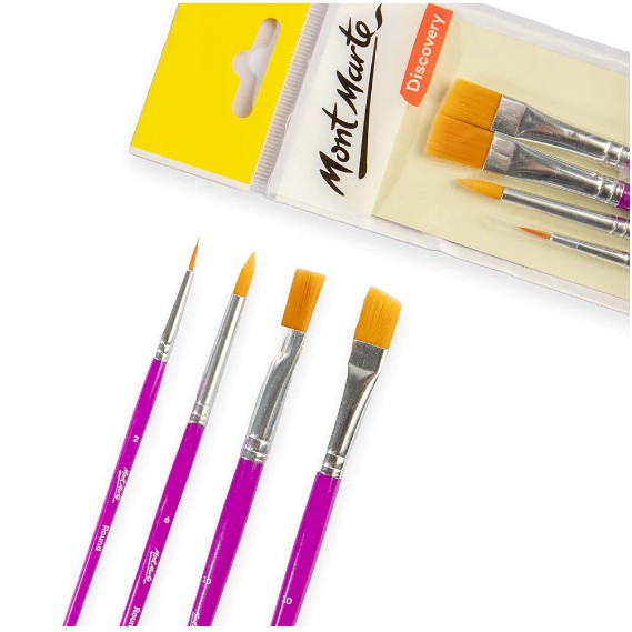 Bộ 4 cọ vẽ cơ bản assorted brush mont marte