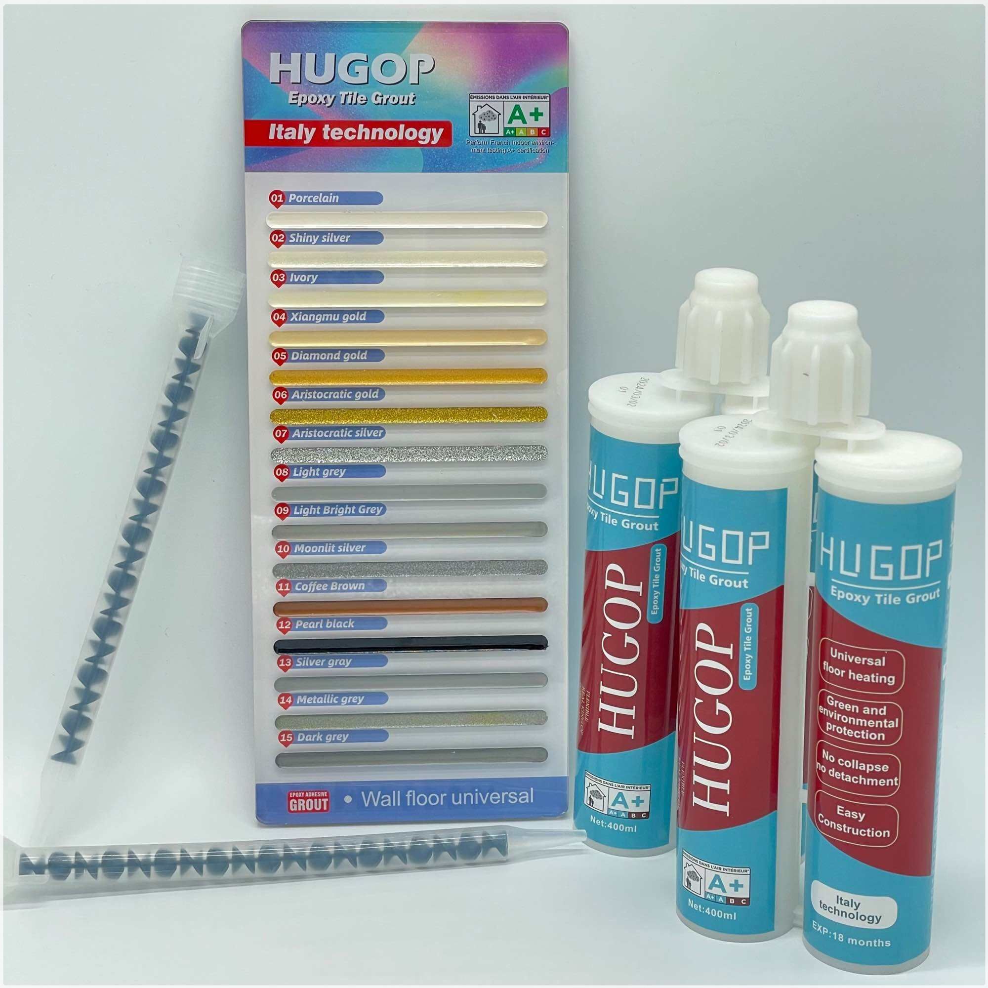Keo Chích Mạch Epoxy 2 Thành Phần -HUGOP 400ml-Nhanh Khô,Chống Thấm ,Chống Bám Bụi .