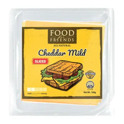 Food For Friends Cheddar Mild Sliced Cheese 160g