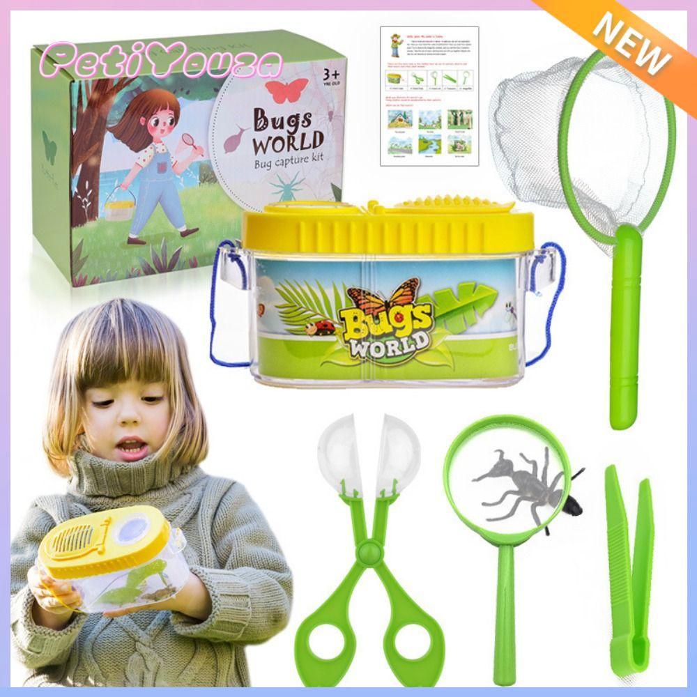 PETIYOUZA 6PCS/Set Nhựa Công cụ khám phá thiên nhiên ngoài trời Nhiều màu sắc Trình xem côn trùng Hộp quan sát côn trùng Dụng cụ bắt côn trùng Đồ chơi thí nghiệm côn trùng Ngoài trời