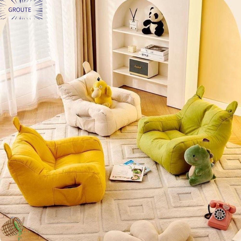 GROUTE Thoải mái Ghế Sofa Nhỏ Mềm mại với túi lưu trữ Ghế Sofa Lười Phòng Khách Dễ thương cho trẻ em Tiện dụng Ghế Sofa Gấu Trẻ Em Dành cho bé trai và bé gái