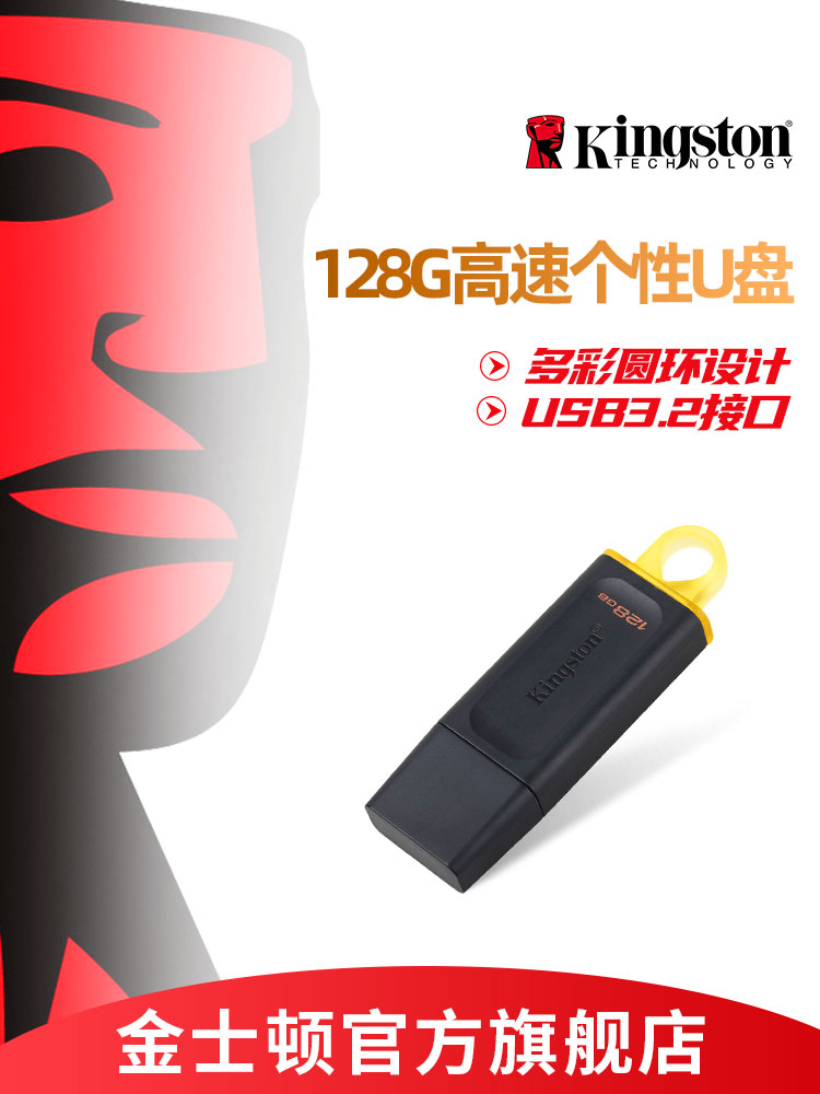 Kingston Official Flagship Store 128gu Disk DTX High Speed Large Capacity Car Customized USB Disk Mobile USB Disk Authentic