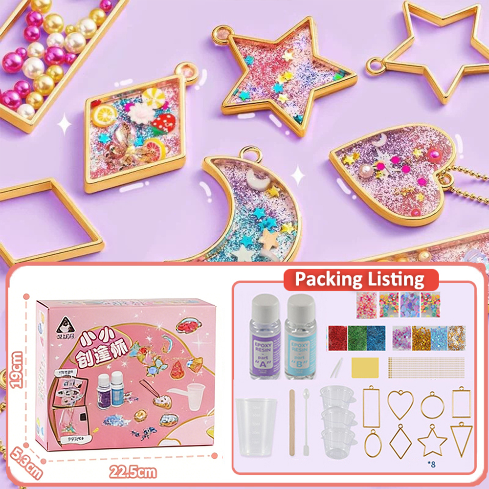 Resin DIY Pendant Molding Kit Children Molding Resin Ornament Crafting Kit Ornament Molding Crafts Kit Interactive Toys Boys Girls Decorations