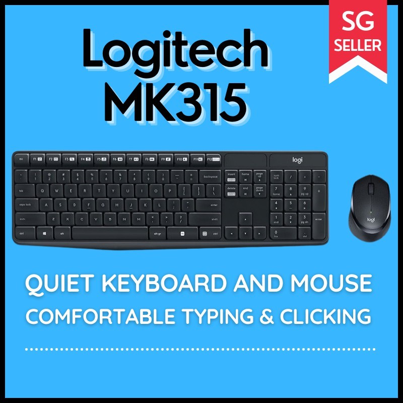 Logitech MK315 Silent Wireless Keyboard and Mouse Combo - Black Color Singapore