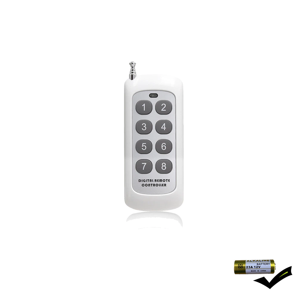 E8- Tay Remote 8 nút 1-8 tần số 433Mhz, tặng kèm pin