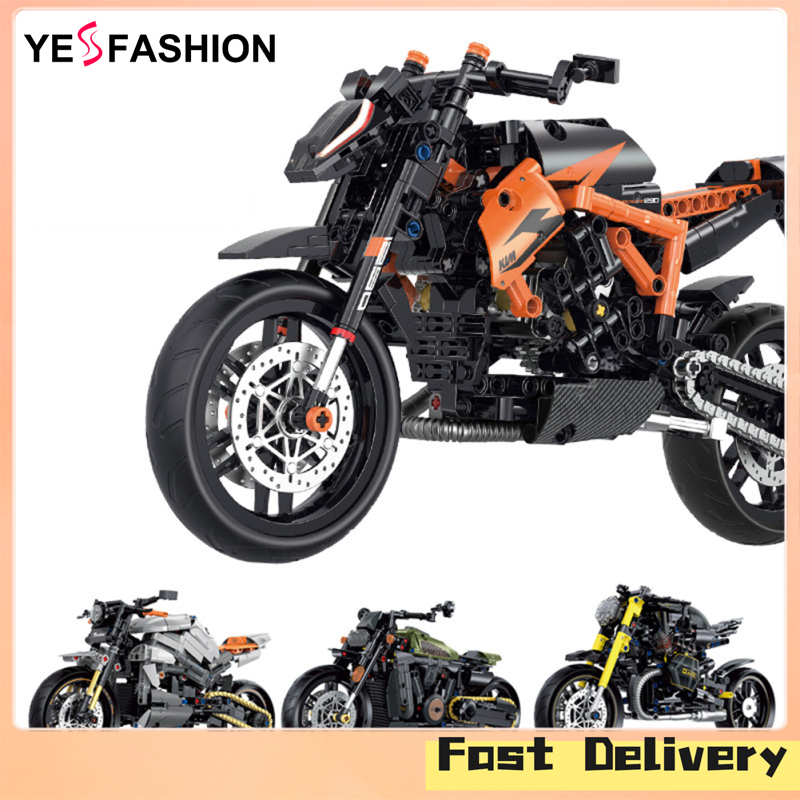 Yesfashion Motorcycle Building Blocks For Kids Motorcycle Road Racer Bricks Technical Model Christmas Birthday Gifts For Boys ราคา 431 บาท*ส่งฟรี