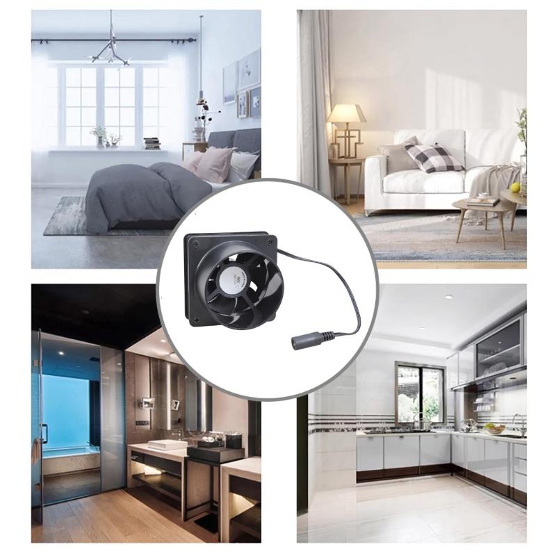 8Cm Quạt hút Yên Tĩnh Ống Vắt Không Khí Boosters Fan Thông Gió Ống Xả Máy thổi khí Thông Gió Fan Home Gà Coops