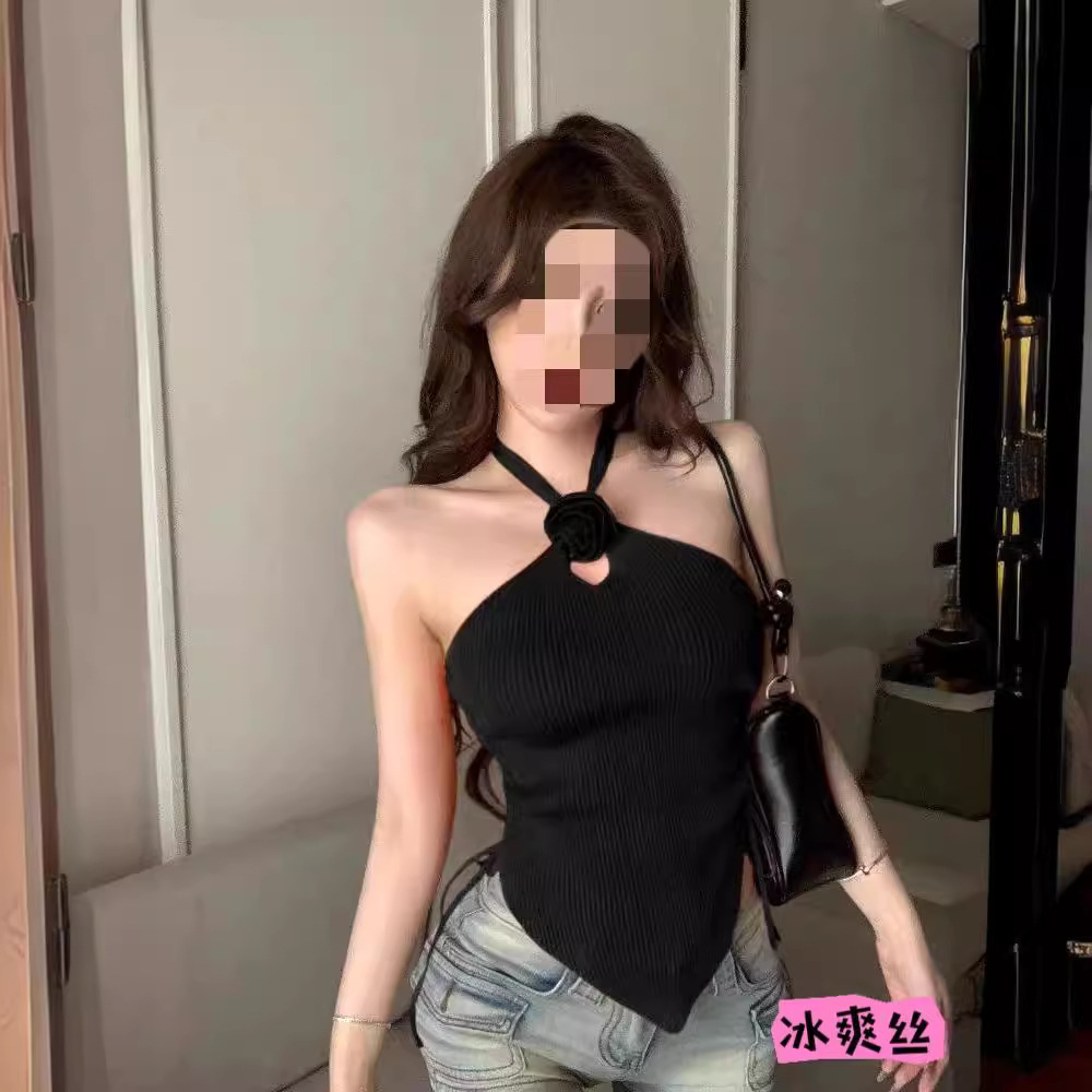 Áo Hai Dây Nữ Áo Ba Lỗ Dệt Kim Gợi Cảm Mẫu Ngắn Nữ