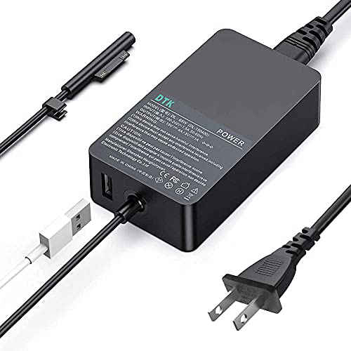 W/ 6.6ft Power Cord & USB Charging Port Microsoft Surface Pro Charger,BND 65W Portable Mini Charger for Microsoft Surface Pro 3 4 5 6 2017 Tablet/Surface Laptop/Surface Book/Surface Go 