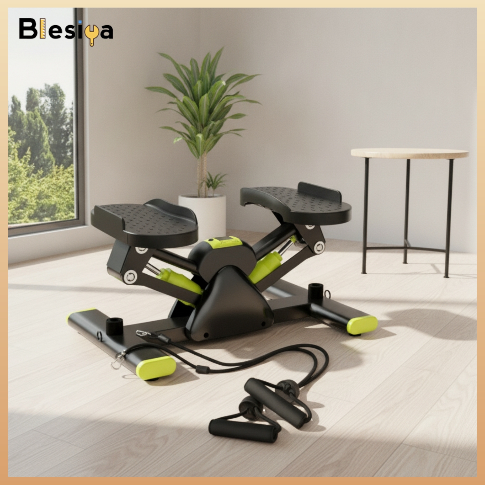 Blesiya Full-Body V-Shaped Stepper with Cords Anti-Slip Hydraulic Stepper with Resistance Bands Smooth Step Machine Quiet for Adults, Apartment, Office ราคา 10,989 บาท*ส่งฟรี