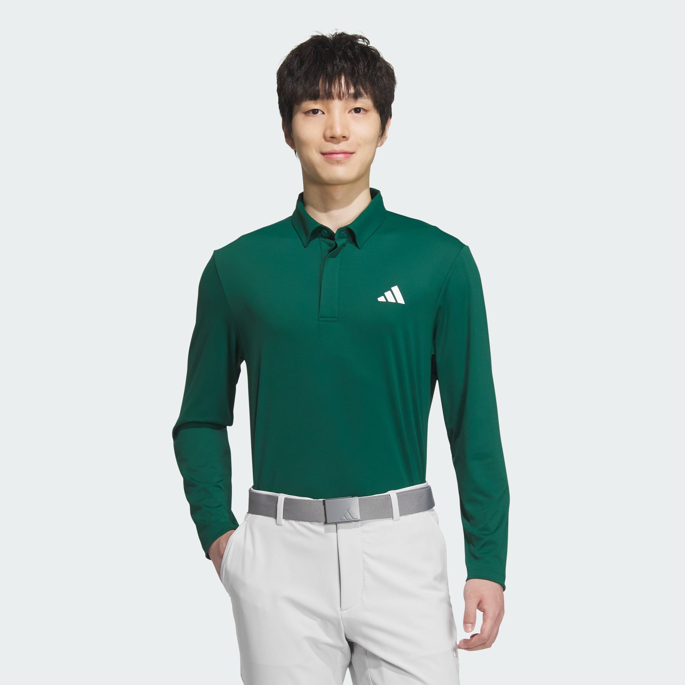   CHỈ 15-17.12-MUA 2 GIẢM 25%  adidas Đánh gôn Áo Polo Dài Tay AEROREADY Nam màu xanh lá IM6416 
