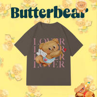 TrendSir พร้อมส่งเสื้อยืด oversize เสื้อยืดผ้าคอตตอน Butter Bear สไตล์เกาหลีน่ารัก 100% Cotton M-3XL